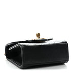 Lambskin Quilted Chic Pearls Flap Black