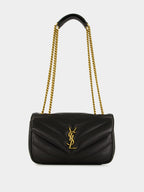 Black Small Loulou Matelassé Chain Bag