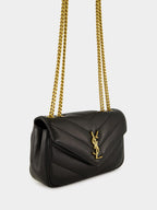 Black Small Loulou Matelassé Chain Bag