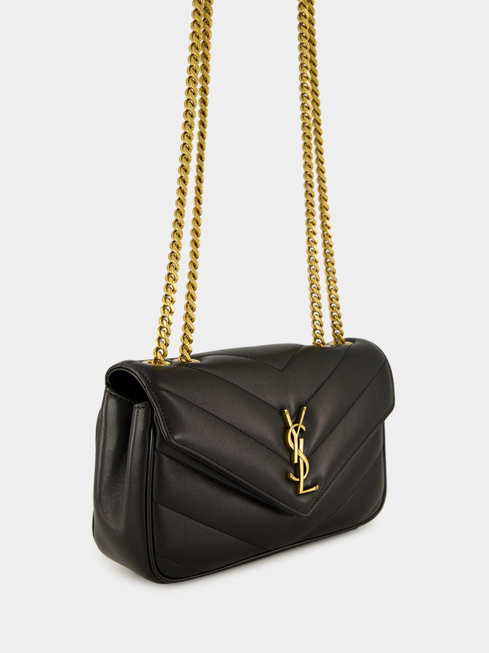 Black Small Loulou Matelassé Chain Bag