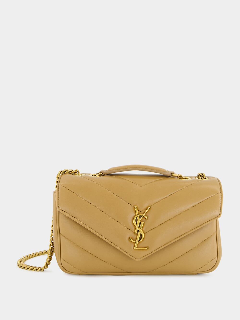 Small Loulou Bag in Natural Tan Lambskin