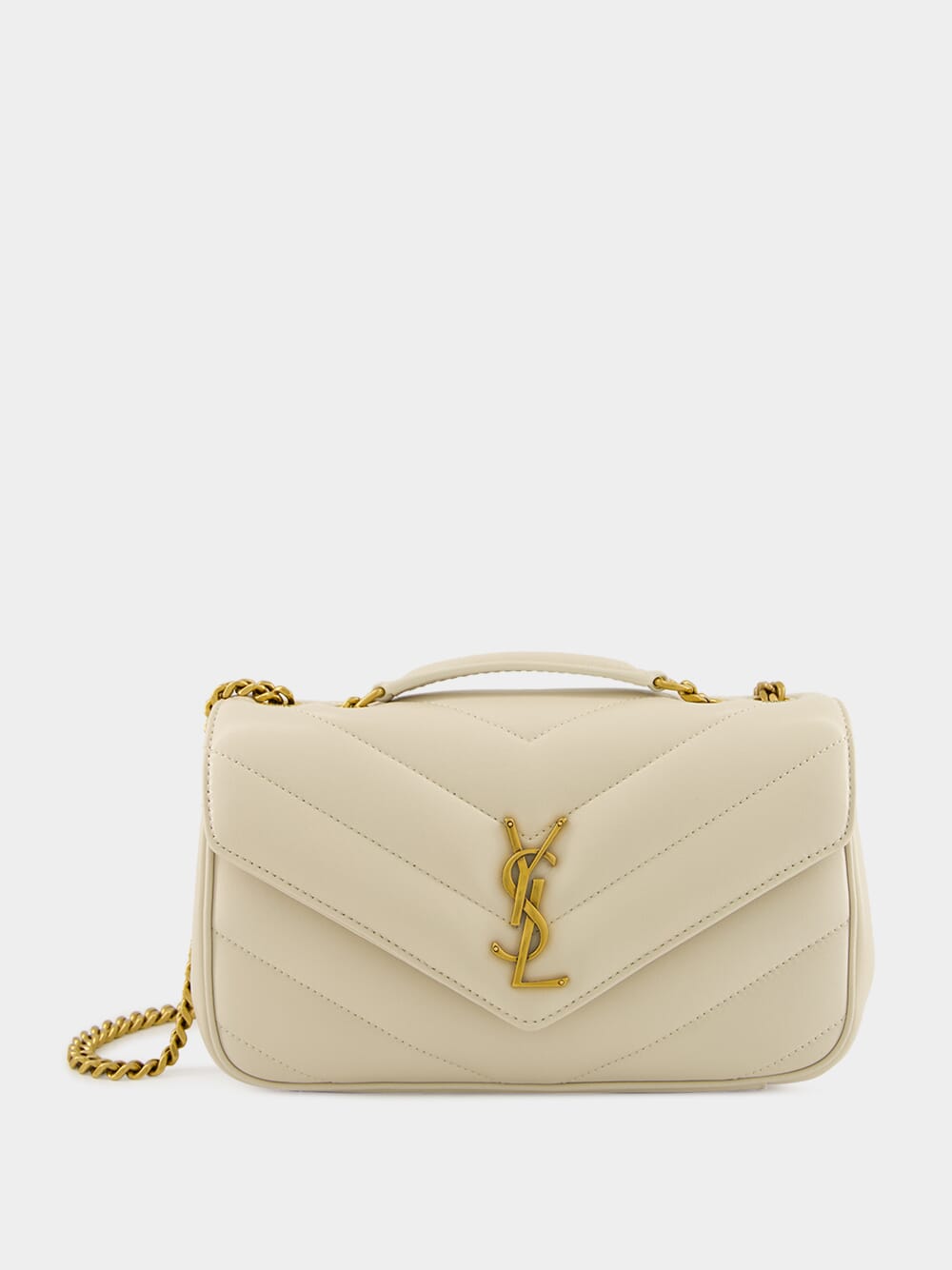 Loulou Small Chain Bag in Blanc Vintage Matelassé