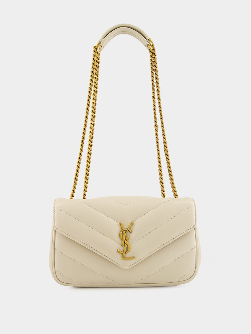 Loulou Small Chain Bag in Blanc Vintage Matelassé
