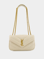 Loulou Small Chain Bag in Blanc Vintage Matelassé