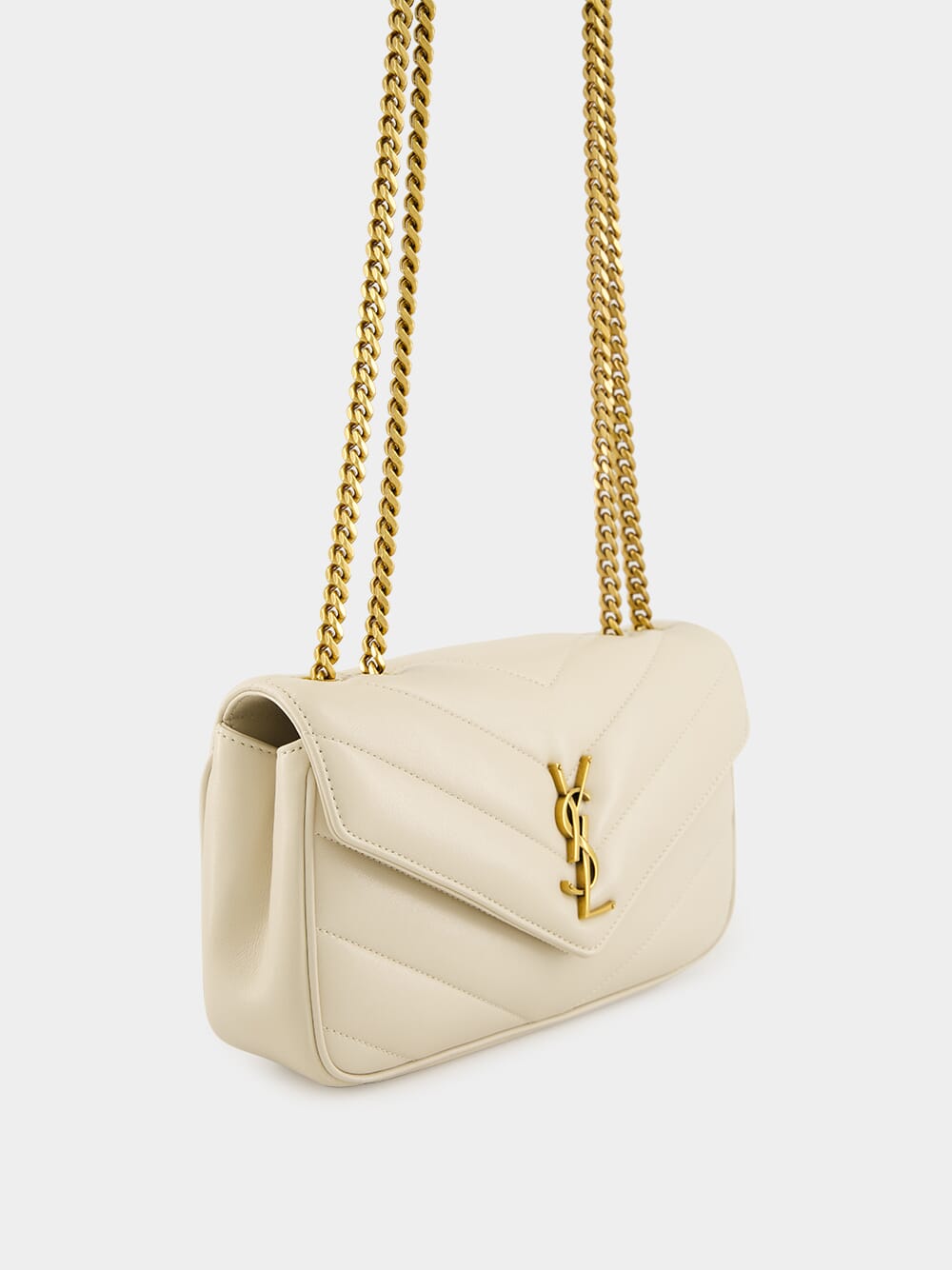 Loulou Small Chain Bag in Blanc Vintage Matelassé