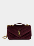Smoky Burgundy Loulou Small Suede Bag
