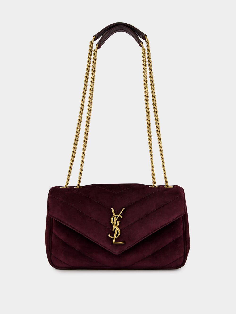 Smoky Burgundy Loulou Small Suede Bag