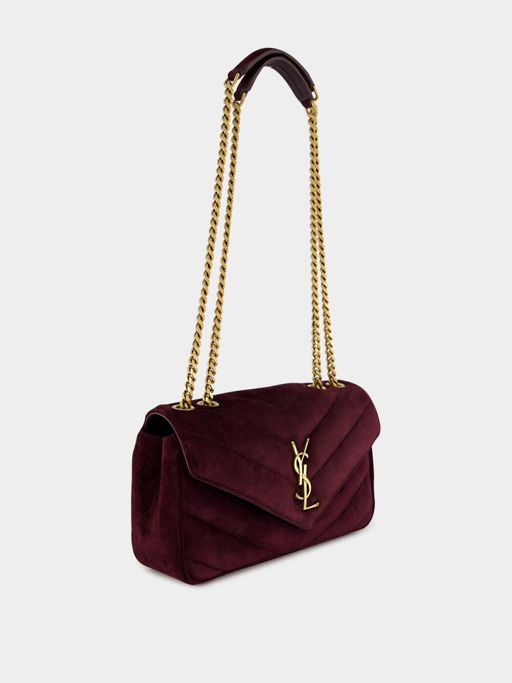 Smoky Burgundy Loulou Small Suede Bag