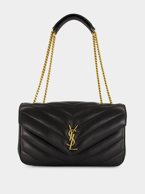 Black Loulou Medium Matelassé Leather Bag