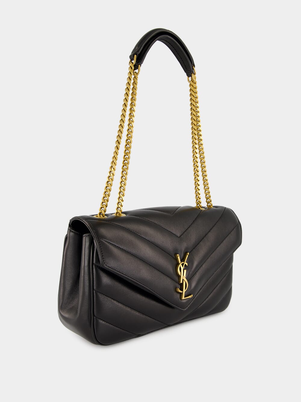Black Loulou Medium Matelassé Leather Bag