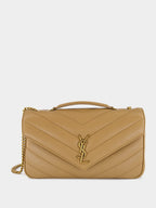 Natural Tan Loulou Medium in Matelassé Lambskin
