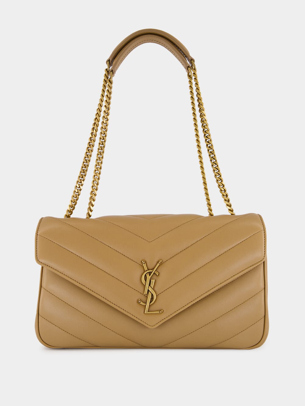 Natural Tan Loulou Medium in Matelassé Lambskin