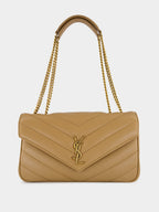 Natural Tan Loulou Medium in Matelassé Lambskin