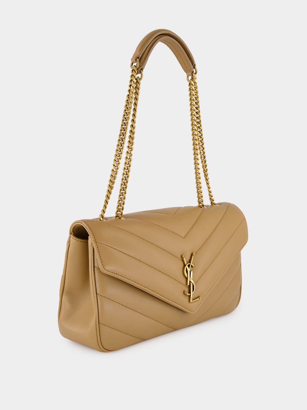 Natural Tan Loulou Medium in Matelassé Lambskin