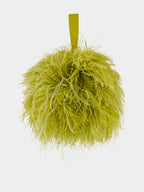 Antique Yellow Feather Mini Clutch Bag