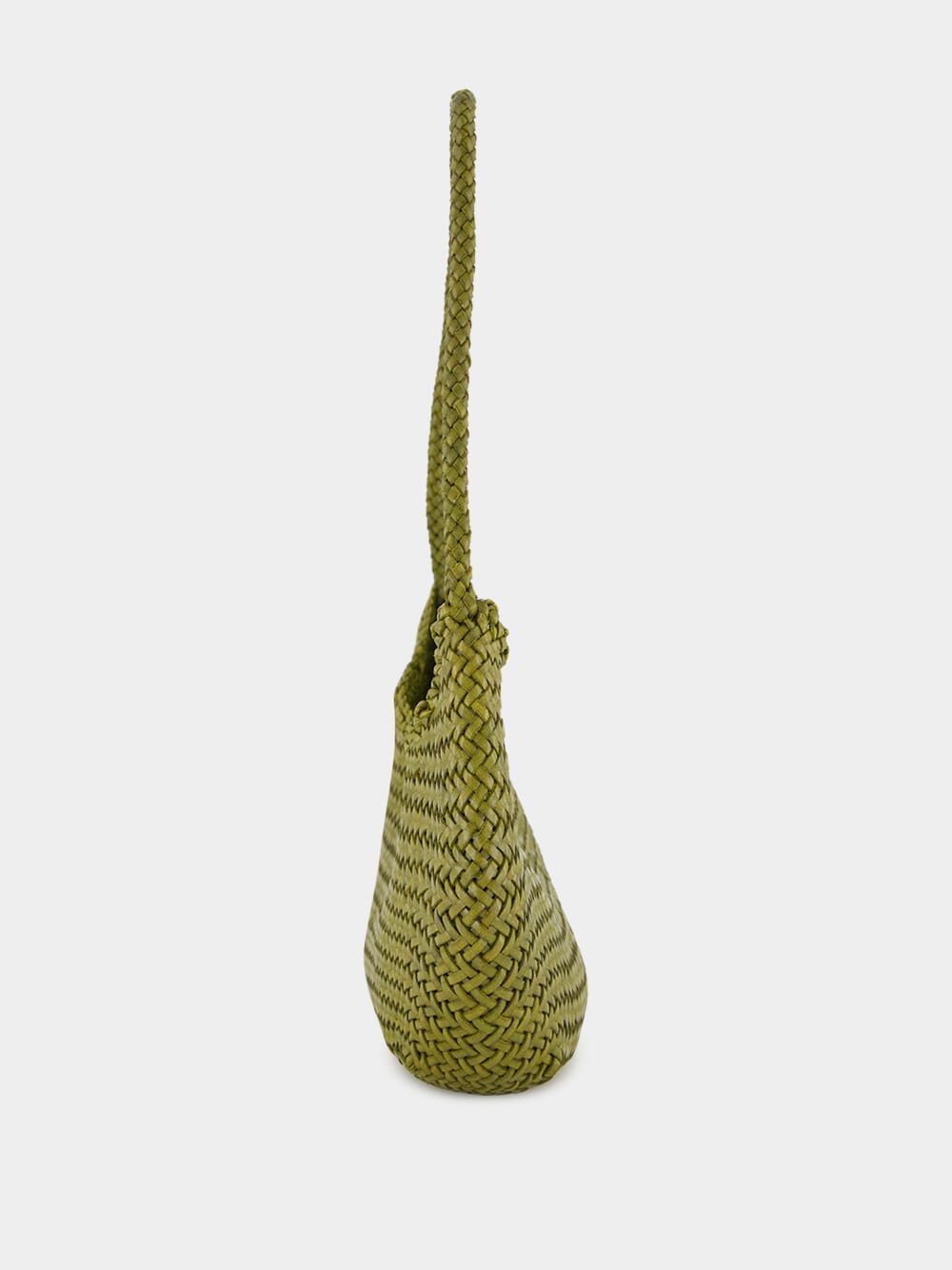 Bamboo Green Nova Luna Woven Leather Tote