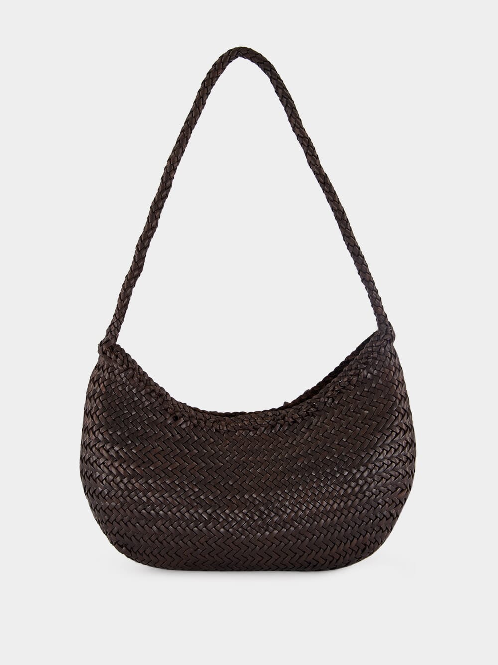 Nova Luna Dark Brown Woven Leather Bag