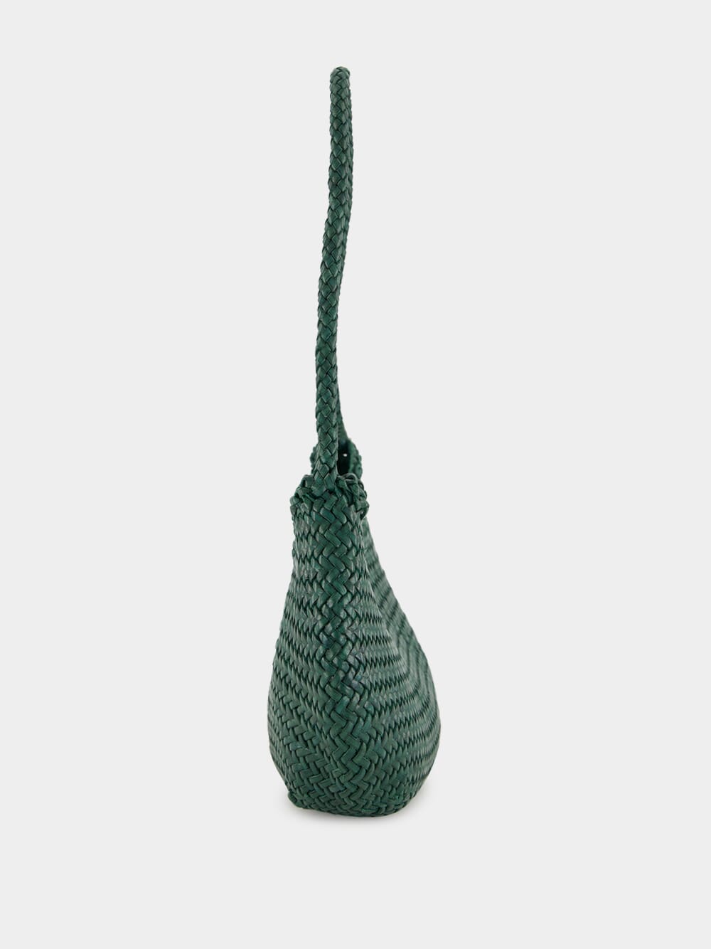 Forest Green Nova Luna Woven Leather Tote