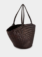 Egola Dark Brown Woven Shoulder Bag