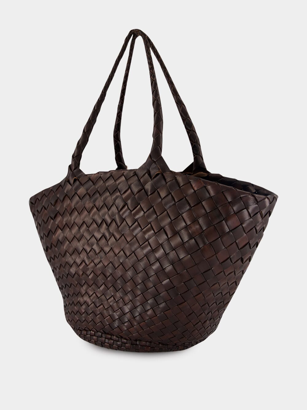 Egola Dark Brown Woven Shoulder Bag