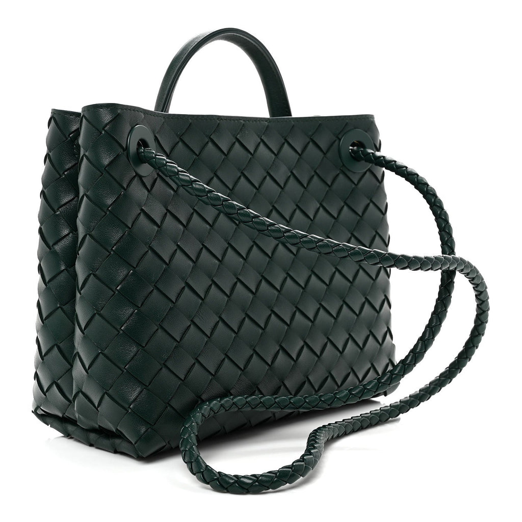 Nappa Intrecciato Small Andiamo Shoulder Bag Emerald Green