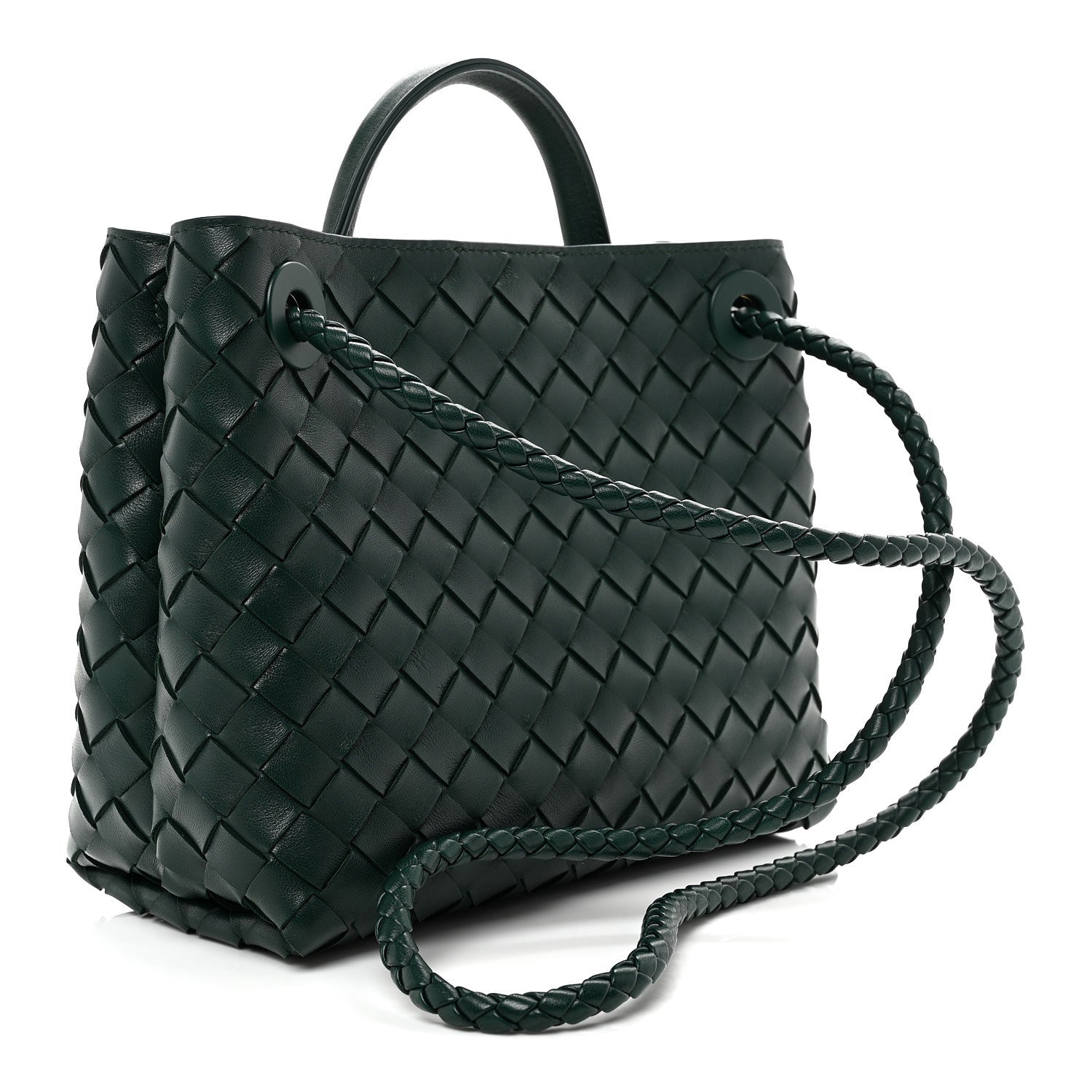 Nappa Intrecciato Small Andiamo Shoulder Bag Emerald Green