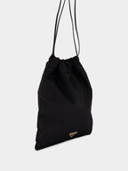 Black Re-Nylon Wish Drawstring Pouch