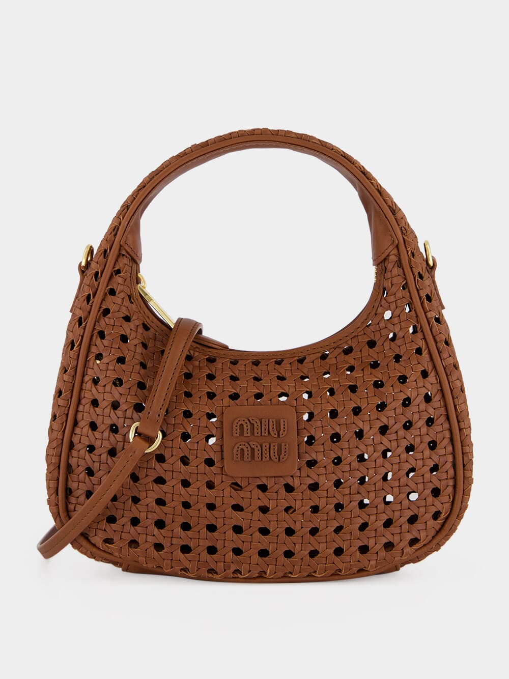 Oak Brown Wander Woven Leather Bag