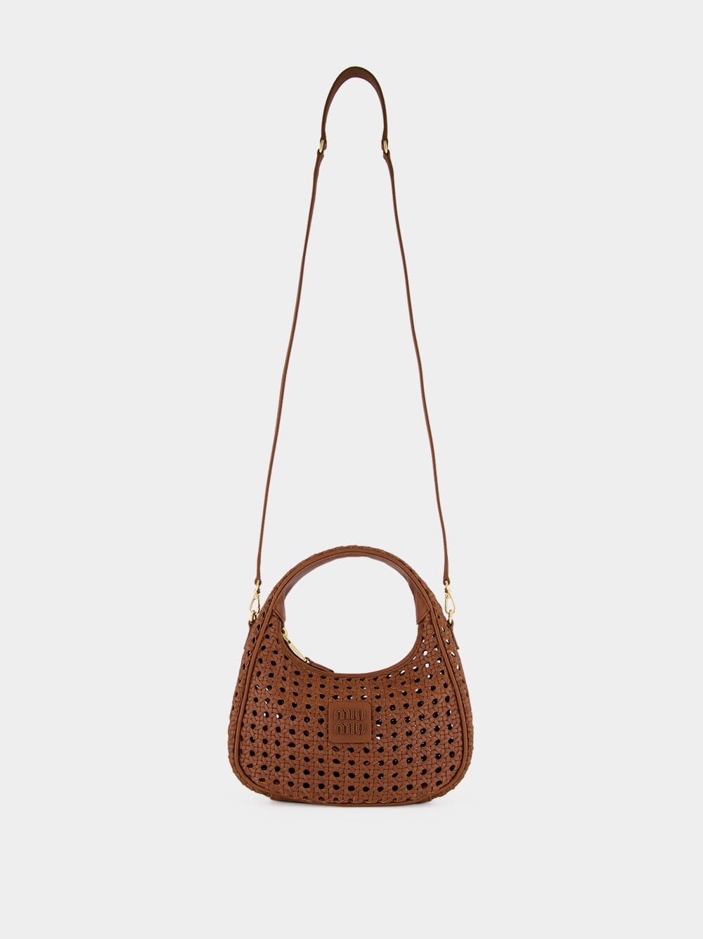 Oak Brown Wander Woven Leather Bag