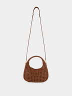 Oak Brown Wander Woven Leather Bag
