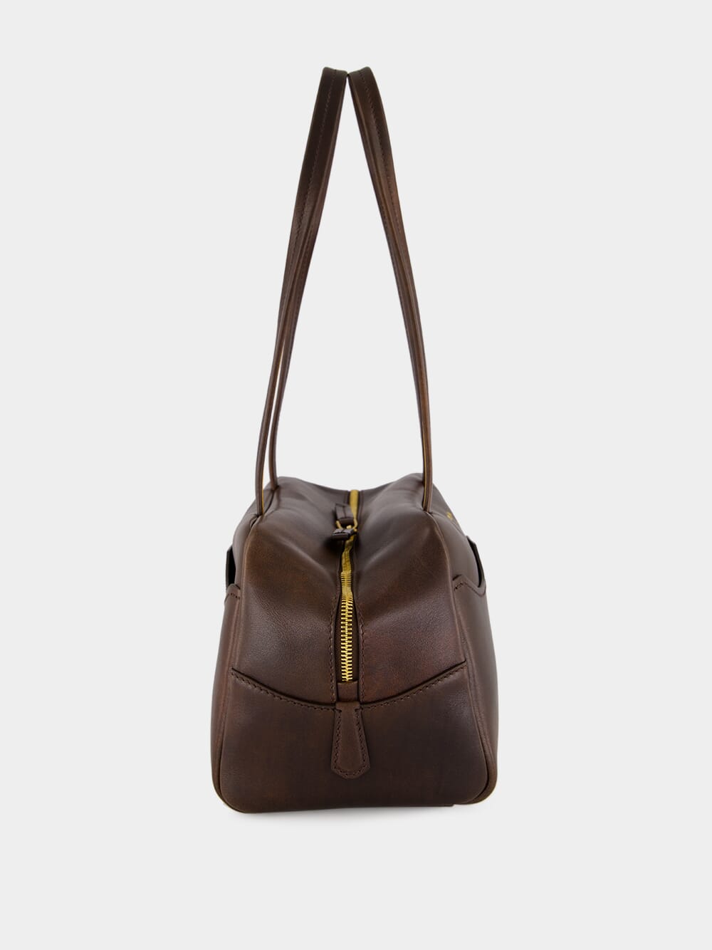 Cocoa Brown Carry Large Antiqued Leather Bag