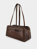 Cocoa Brown Carry Large Antiqued Leather Bag