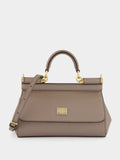 Light Mud Sicily Mini Leather Handbag