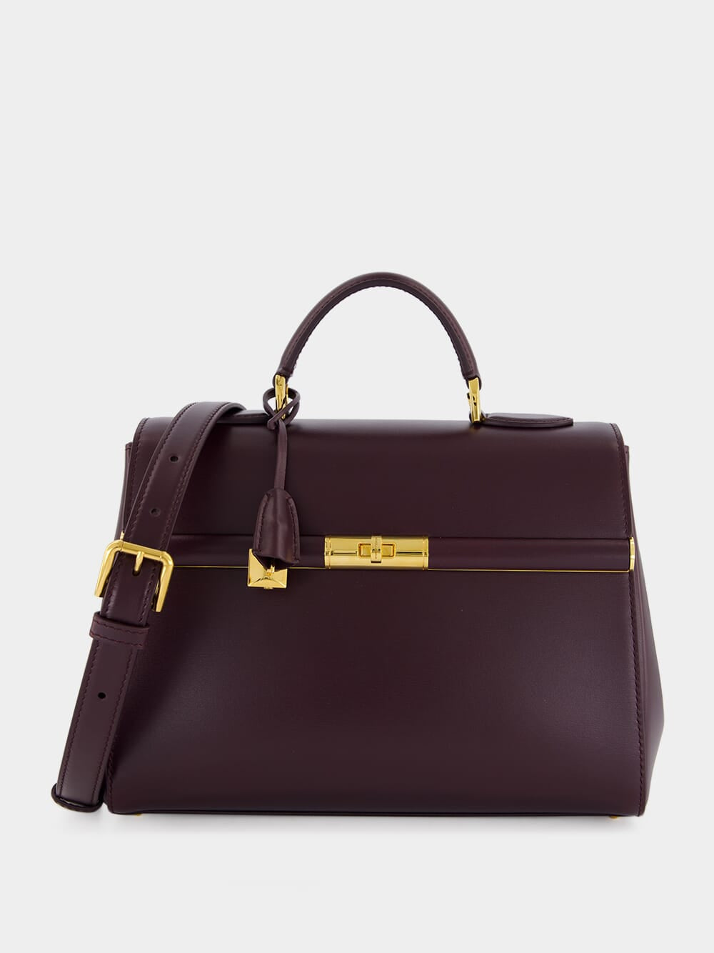 Burgundy Marlene Handbag in Palmellato Calfskin