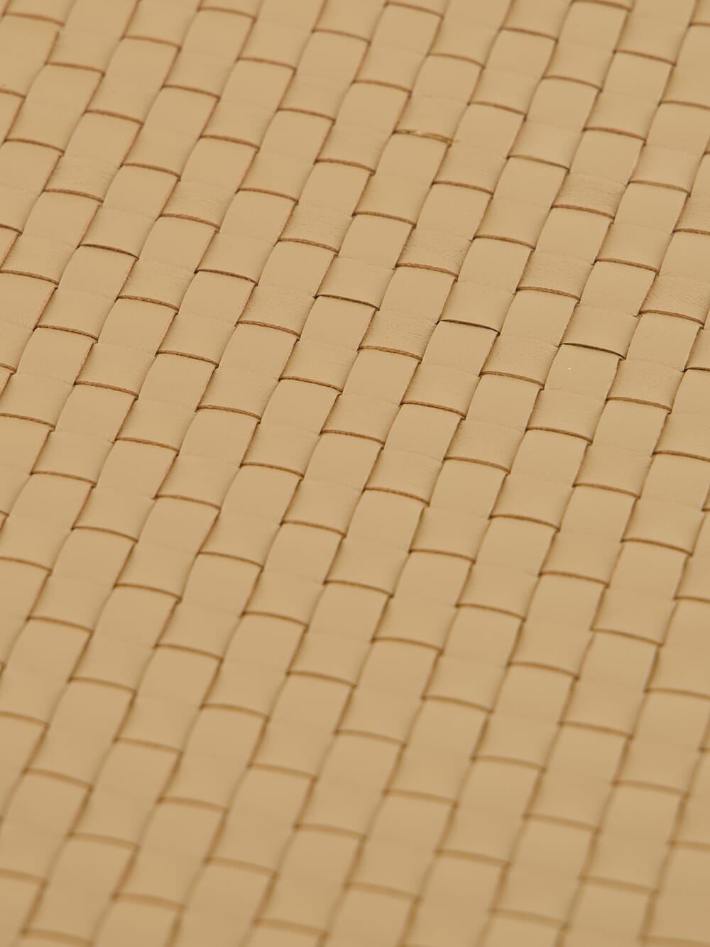 Beige A4 Woven Leather Pochette