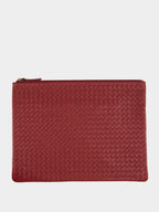 Bordo A4 Woven Leather Pochette