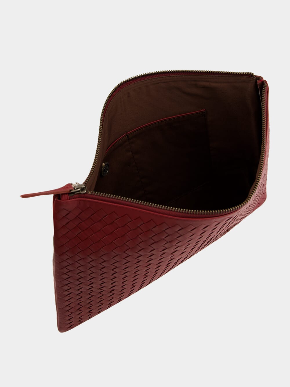 Bordo A4 Woven Leather Pochette