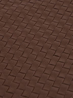 Dark Brown A4 Woven Leather Pochette