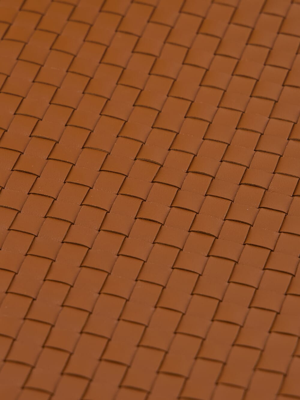 Tan A4 Woven Leather Pochette