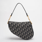 Dior Saddle Bag Medium Shoulder Bag Blue Oblique Jacquard With Shoulder Strap From 2019