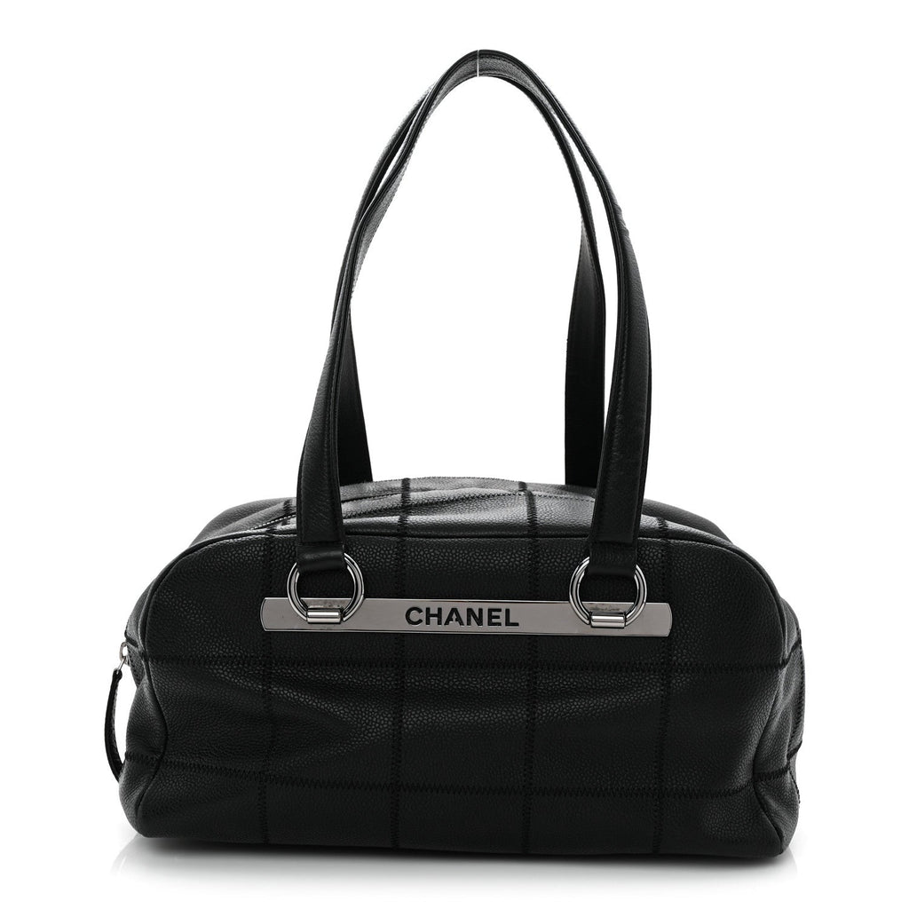 Caviar Square Stitched Bowler Black
