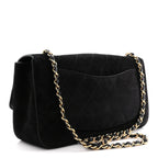 Suede Calfskin Small Souplissimo Maxi Flap Black