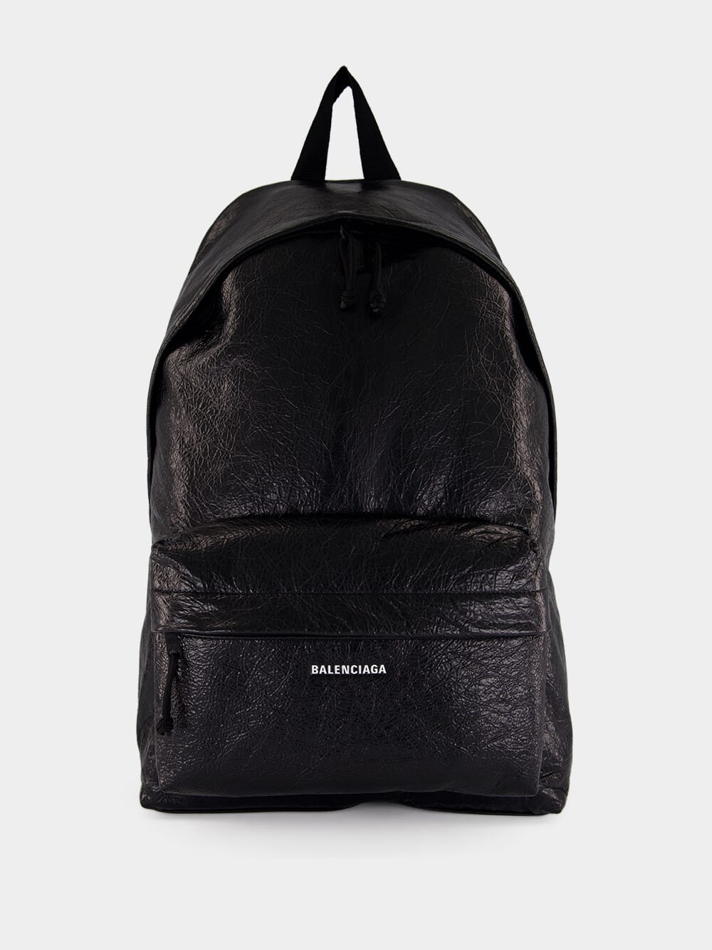 Black Explorer Leather Backpack