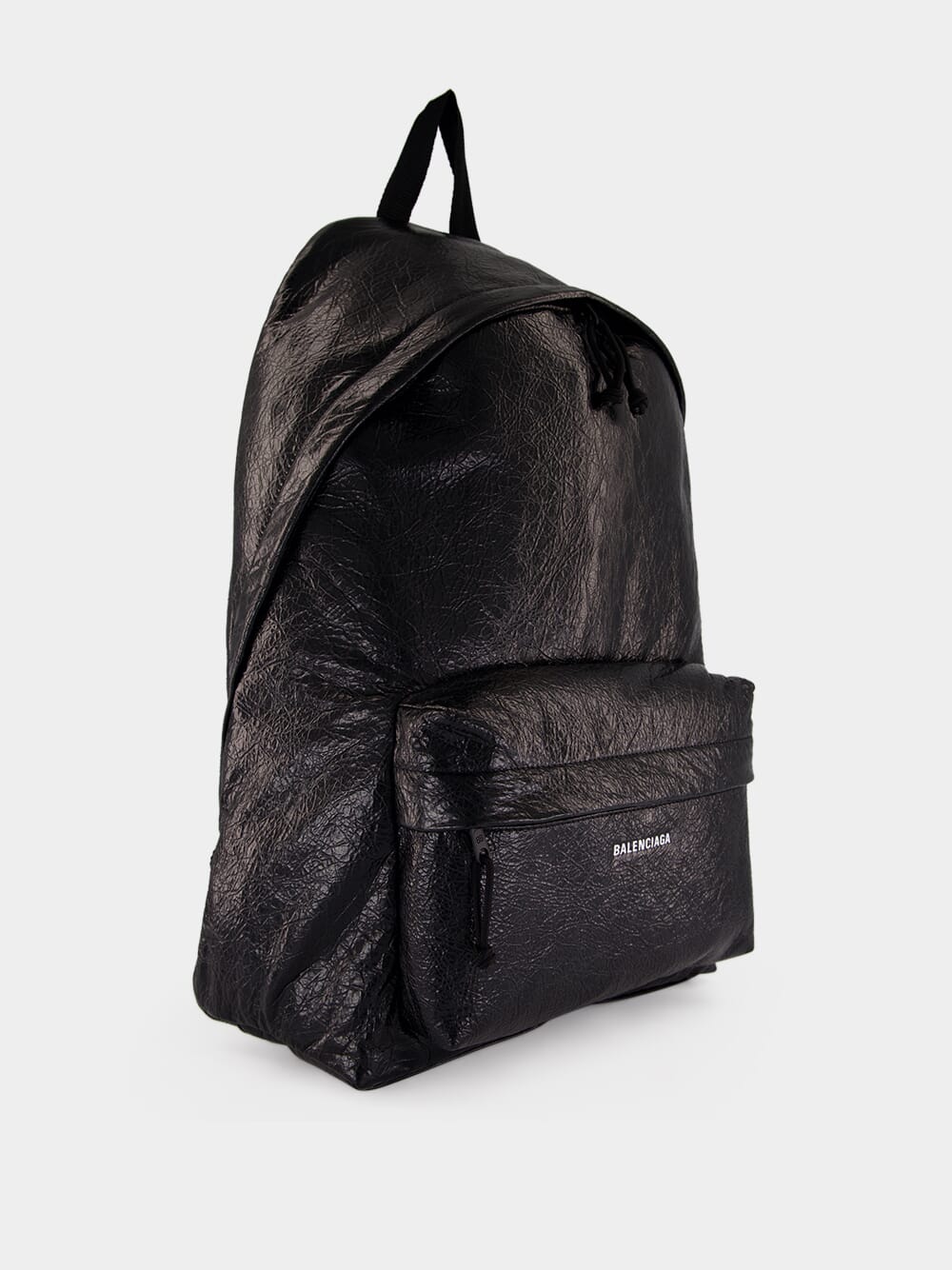 Black Explorer Leather Backpack