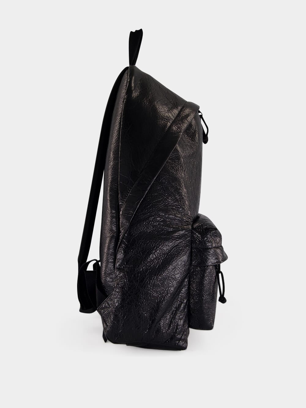 Black Explorer Leather Backpack