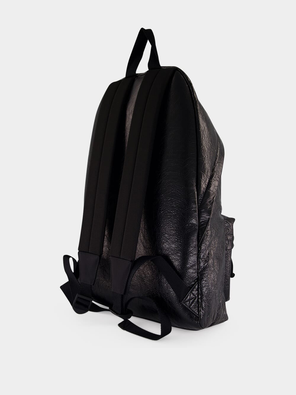 Black Explorer Leather Backpack