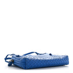 Nappa Intrecciato Double Compartment Crossbody Bag Atlantic Blue