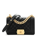 Caviar Quilted Small Boy Flap Black