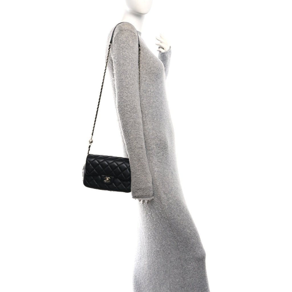 Lambskin Quilted Small My Precious Flap Black