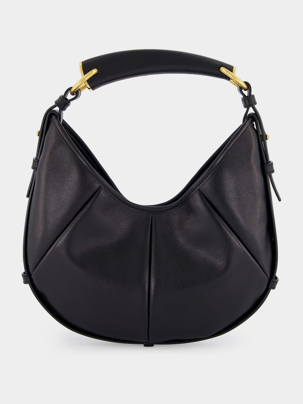 Black Mombasa Small Leather Hobo Bag